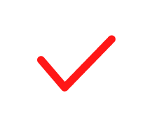 Red checkmark on a white background