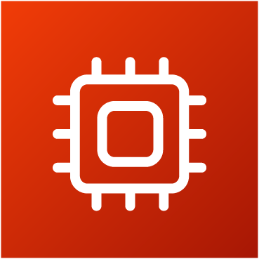 Icon of a computer chip on a red gradient background.