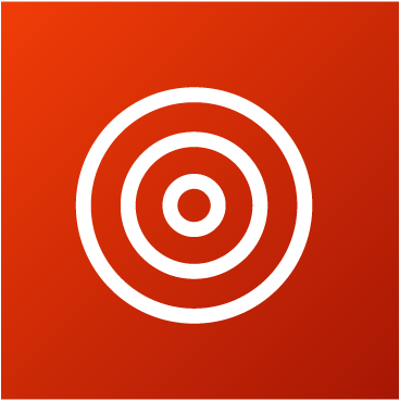 White target symbol with concentric circles on an orange gradient background.