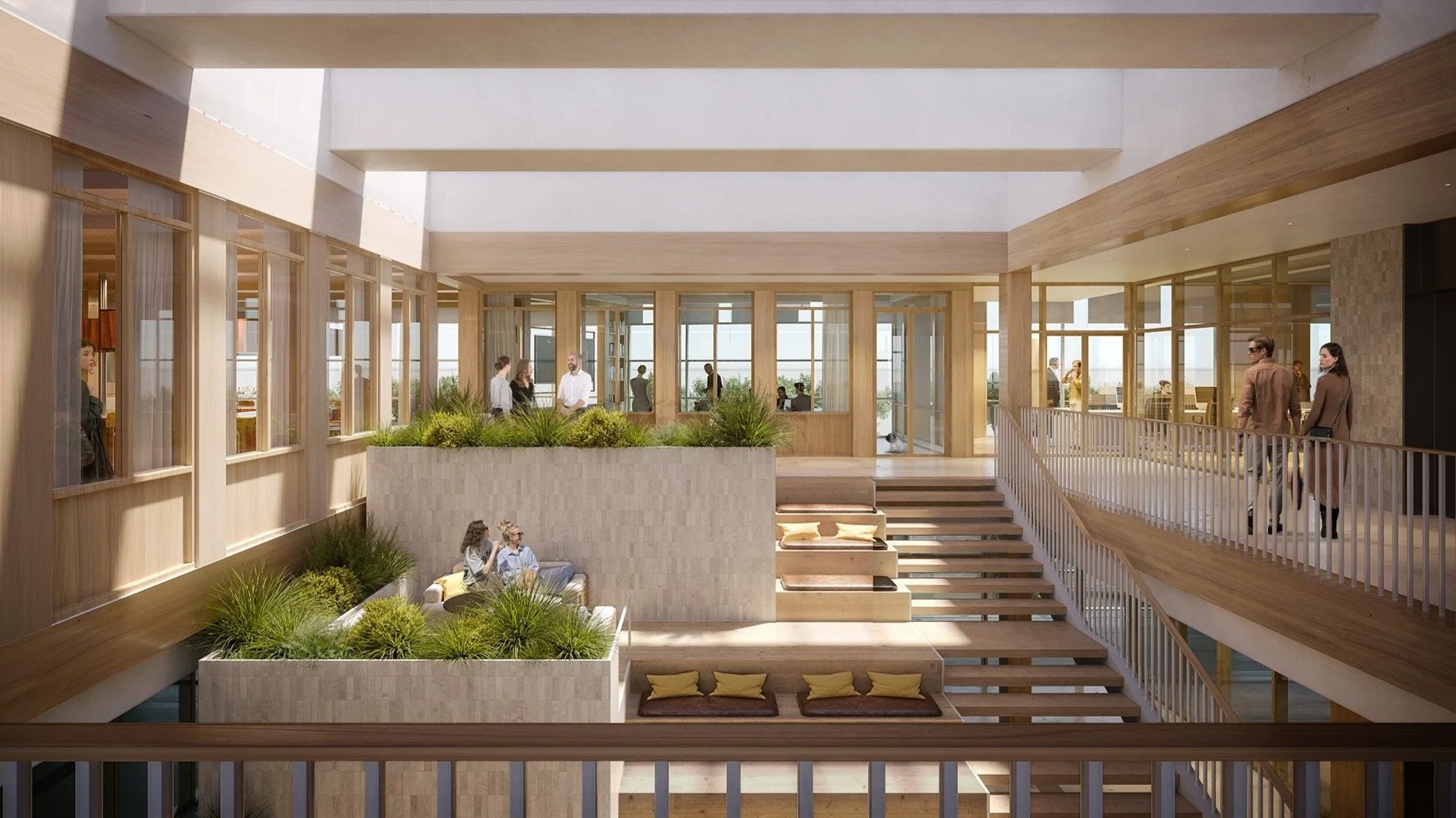 Henderson East atrium interior, Dallas, Texas