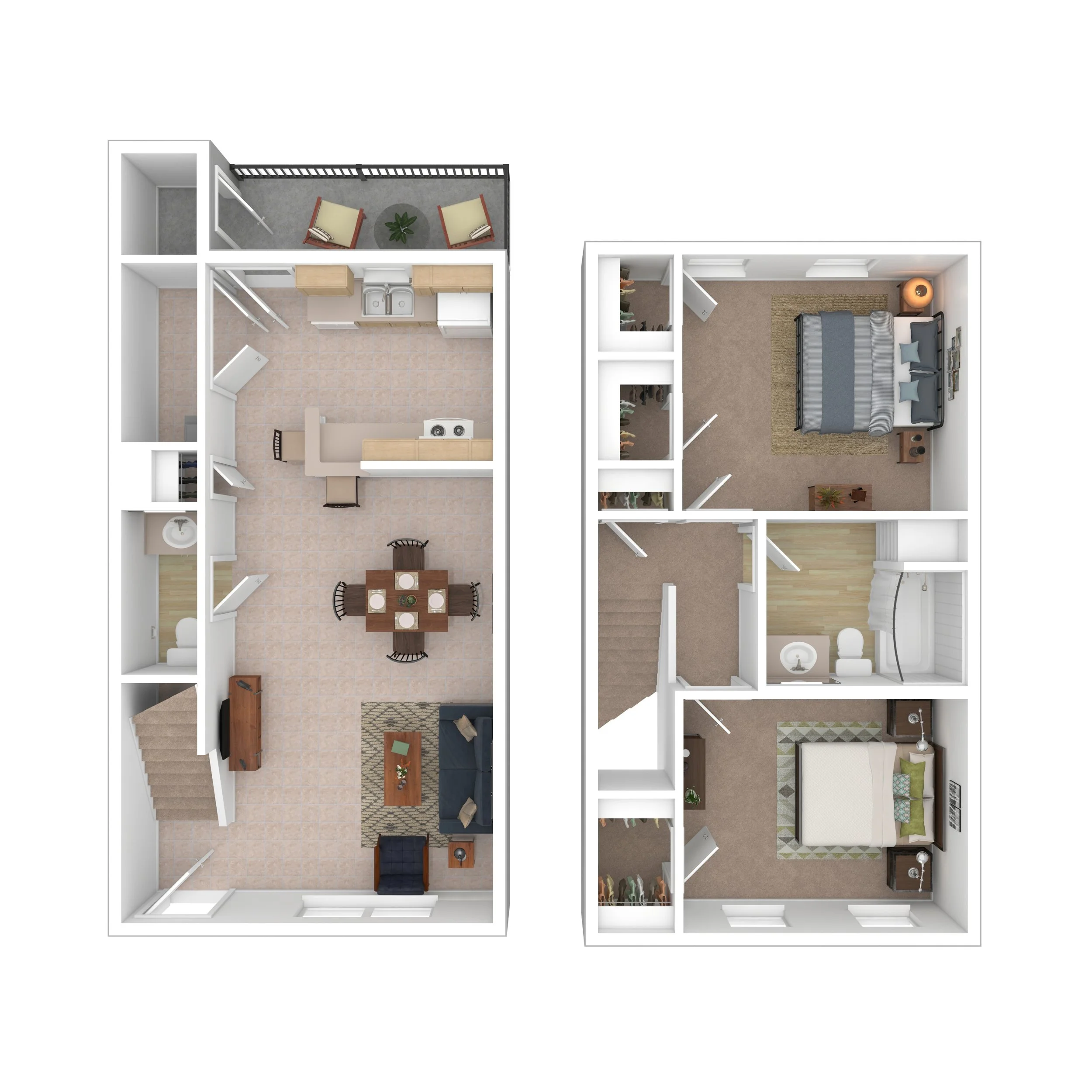 Floor plan of a home showing a living room, kitchen, bedroom, bathroom, and balcony.