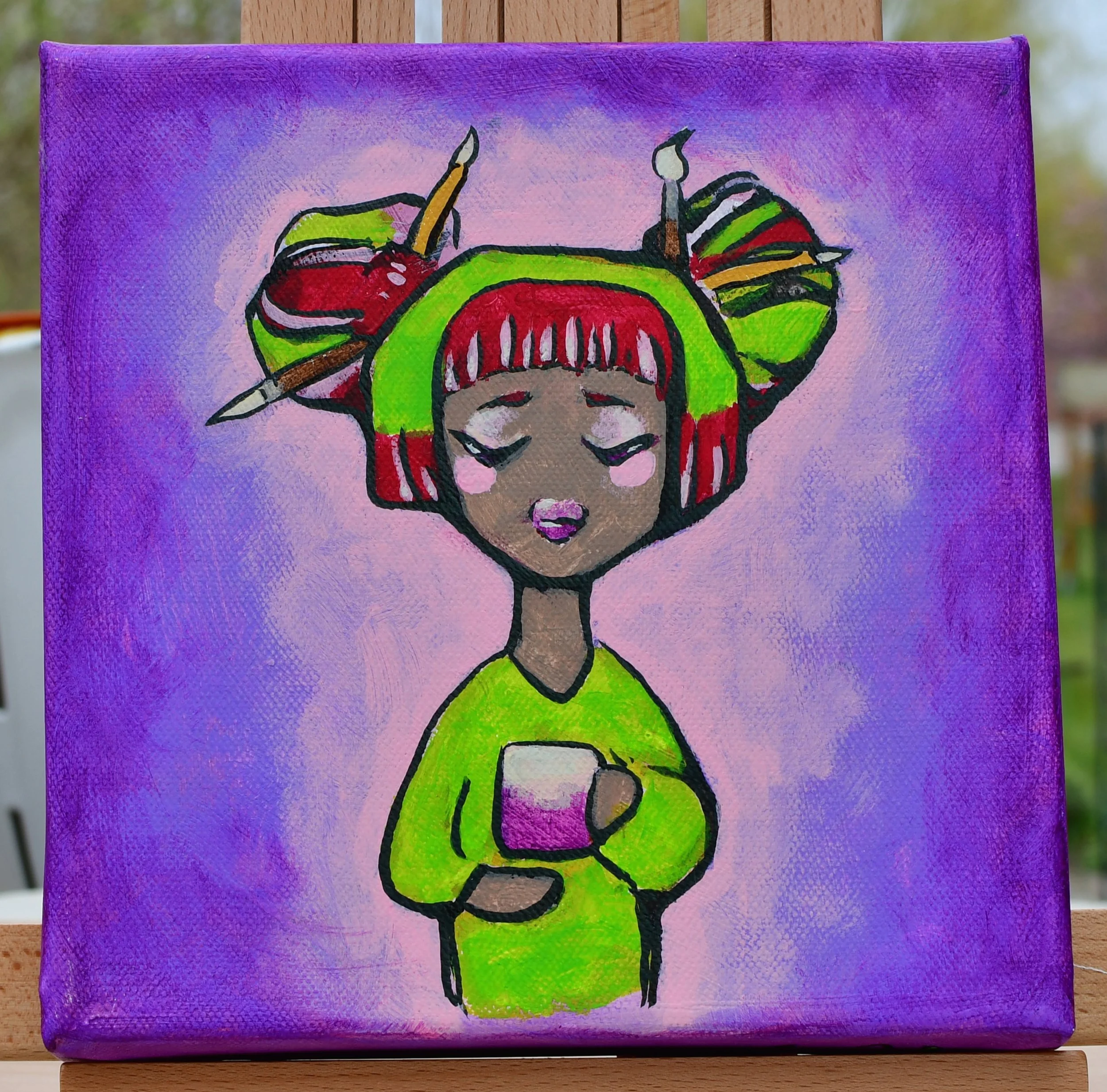Artist from the WITHIN Café series by August in Éire. A acrylic portrait celebrating creativity, imagination, and the artistic process.