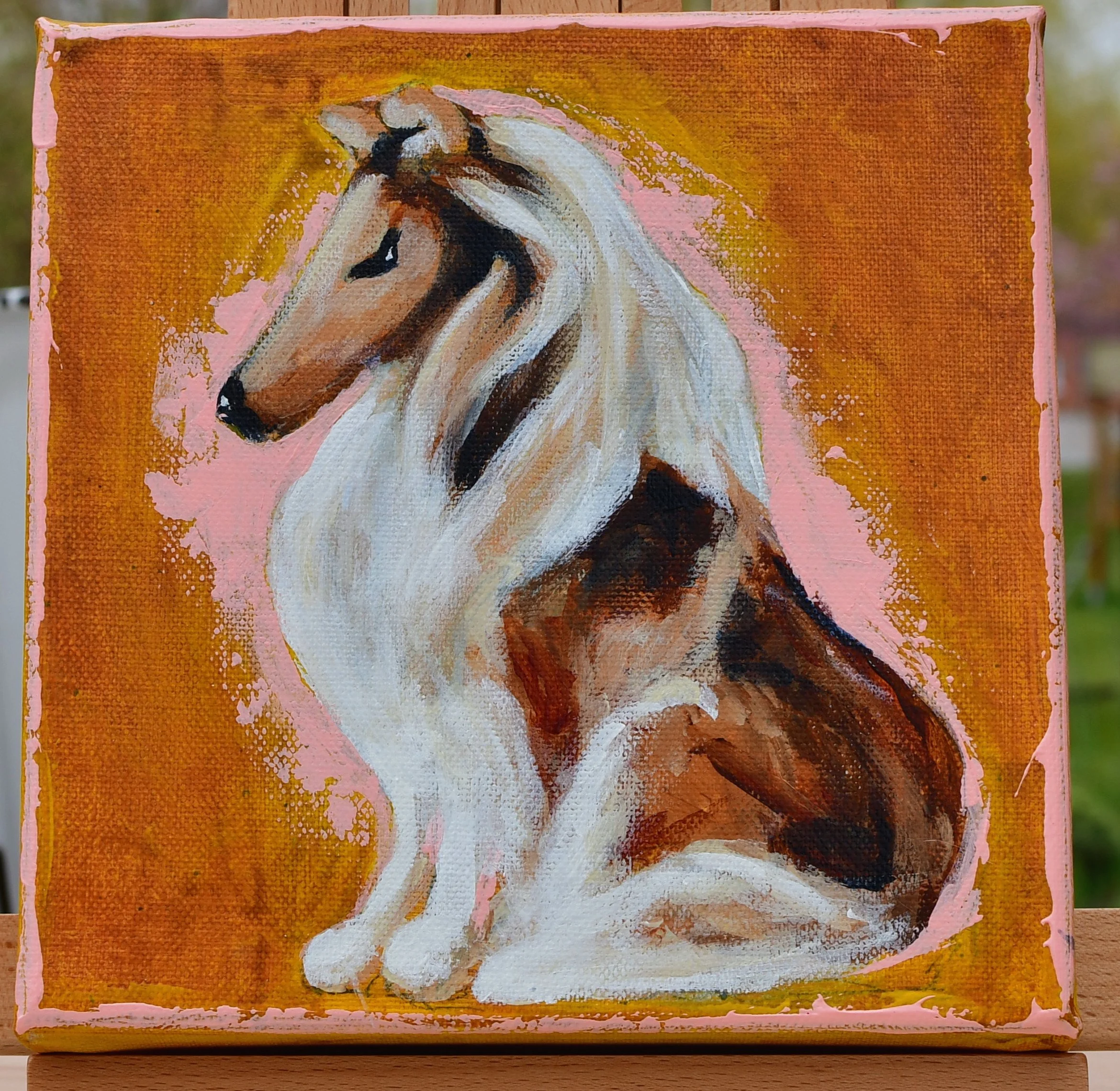 Collie from the WITHIN – The Pack series by August in Éire. An acrylic portrait inspired by loyalty, gentleness, and connection.
