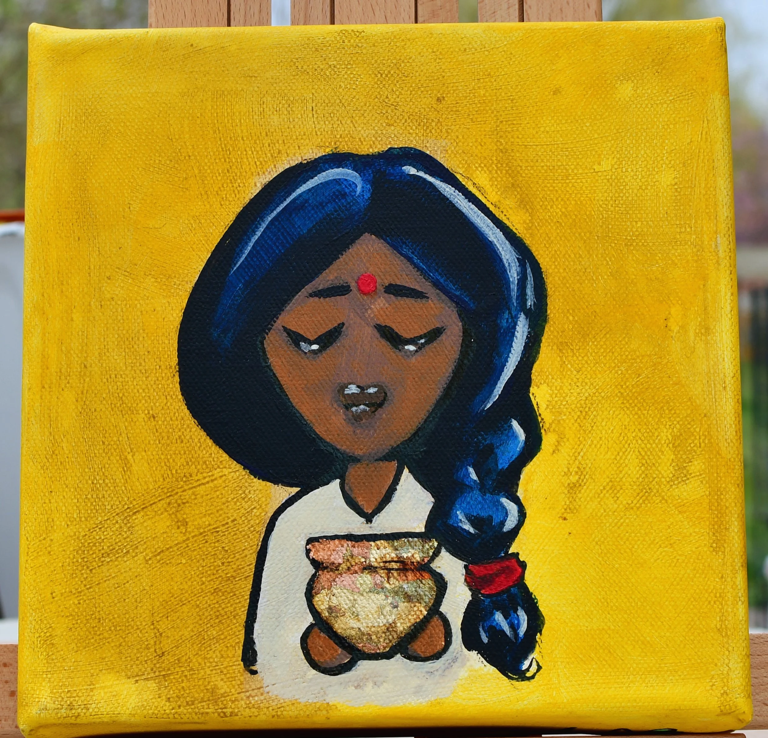 Lota from the WITHIN Café series by August in Éire. A acrylic portrait exploring identity, culture, and emotional presence.