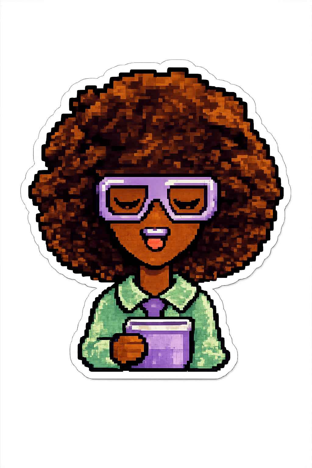 Sticker featuring artwork from the WITHIN Café series by August in Éire.