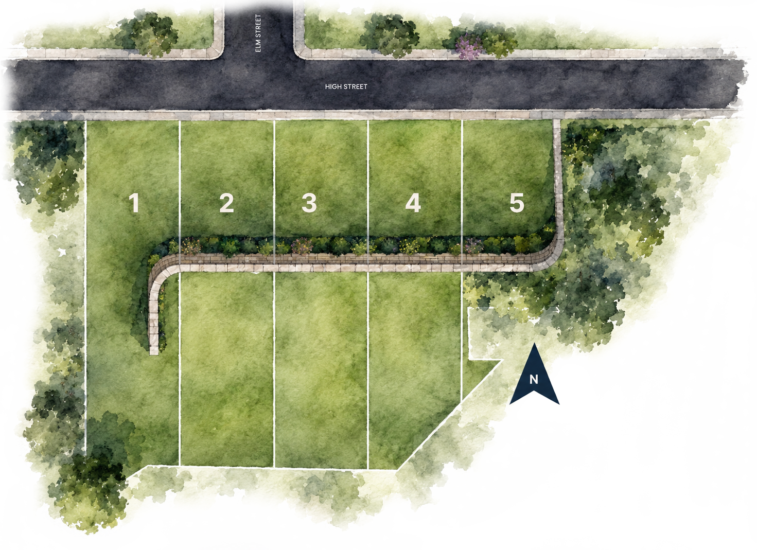 Map of available lots in Rose Lawn Estates in Milford, OH
