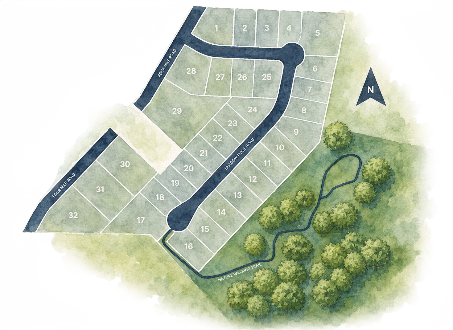 Map of available lots in Reserves of Anderson in Anderson Township, OH