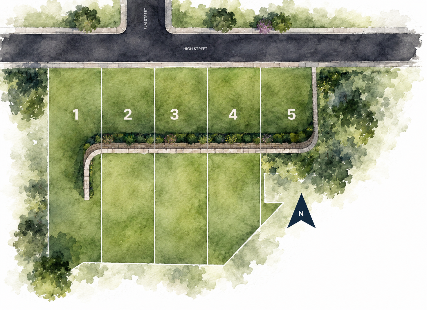 Rose Lawn Estates illustration of available homes and lots