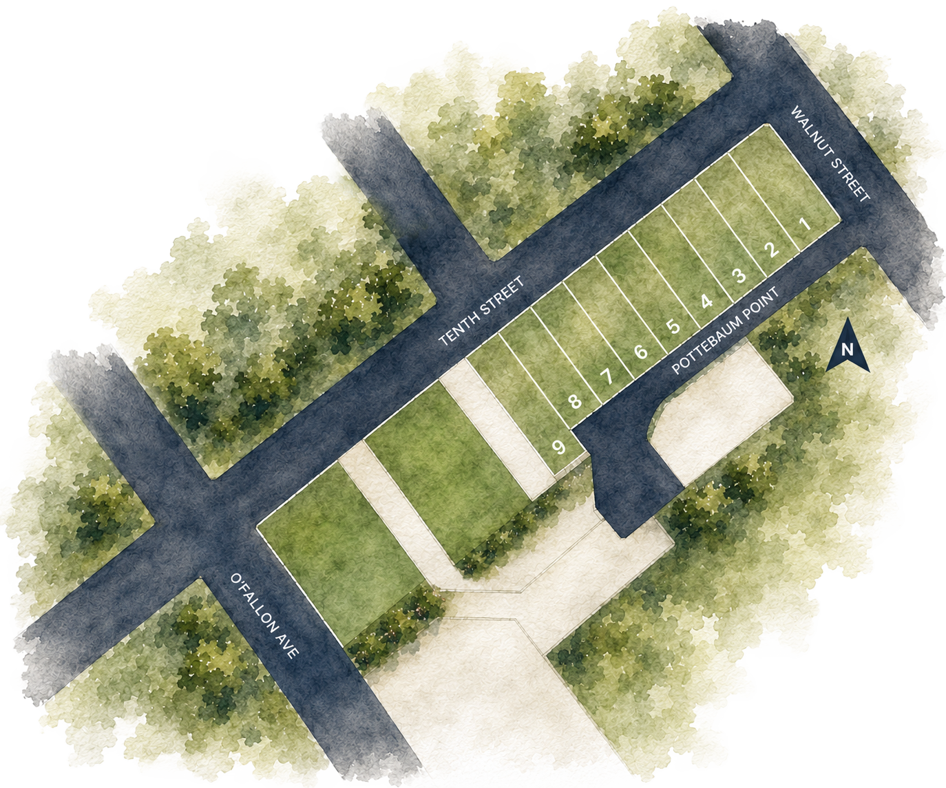 Map of available lots in Pottebaum Point in Dayton, KY
