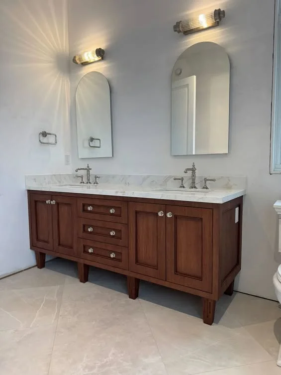 Finished master bath vanity installation showcasing quality craftsmanship by Best Handy Home Services in Indian Land SC.