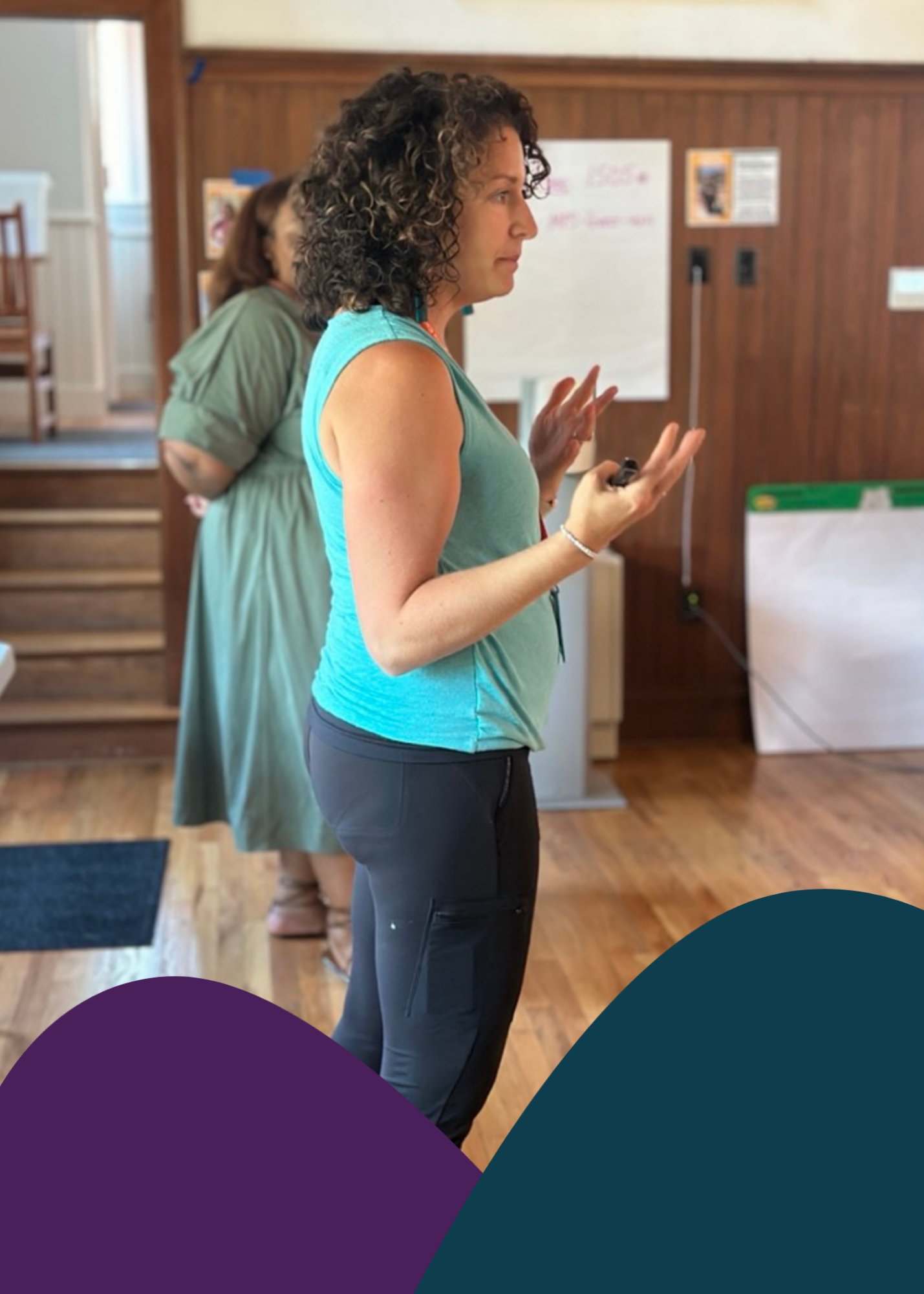 Tara Curry-Jahn facilitating a leadership workshop with a group of school and nonprofit leaders