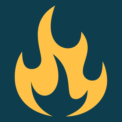 Campfire icon representing team retreats and facilitated experiences