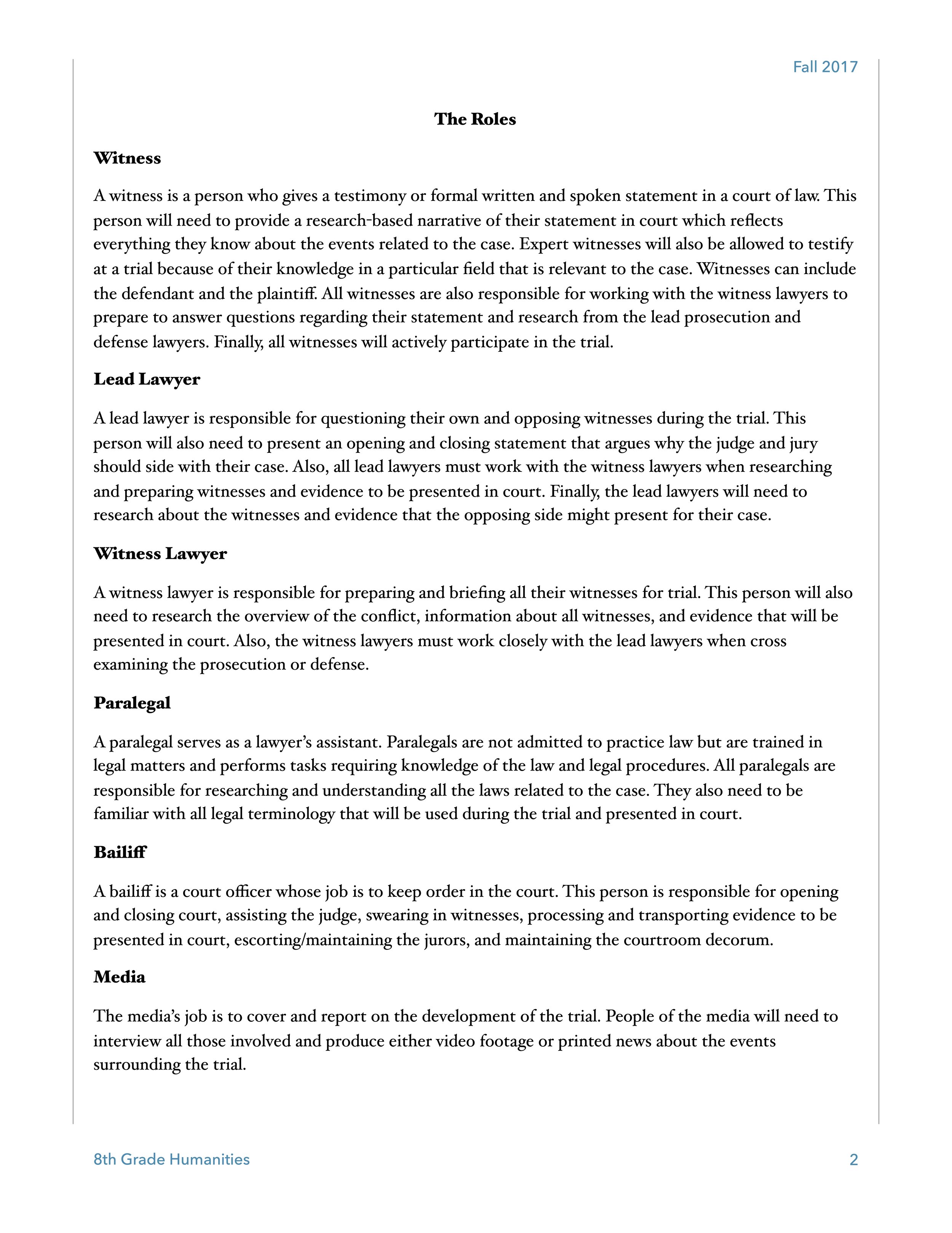 Student Roles
