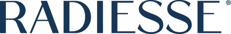 Close-up of the word 'RADIESSE' in blue text on a white background.