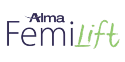 Logo for Alma Feminist Lift featuring stylized text in various colors.