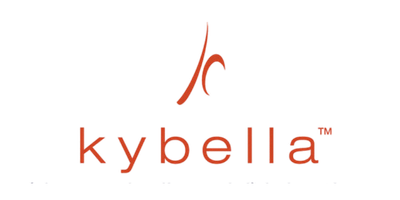 Kybella logo with text and abstract design