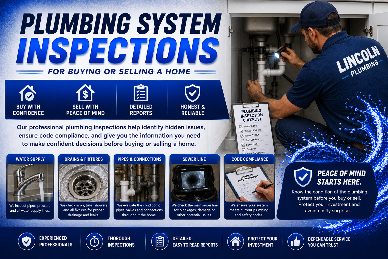 Plumbing System Inspections for Selling and/or Buying a New Home