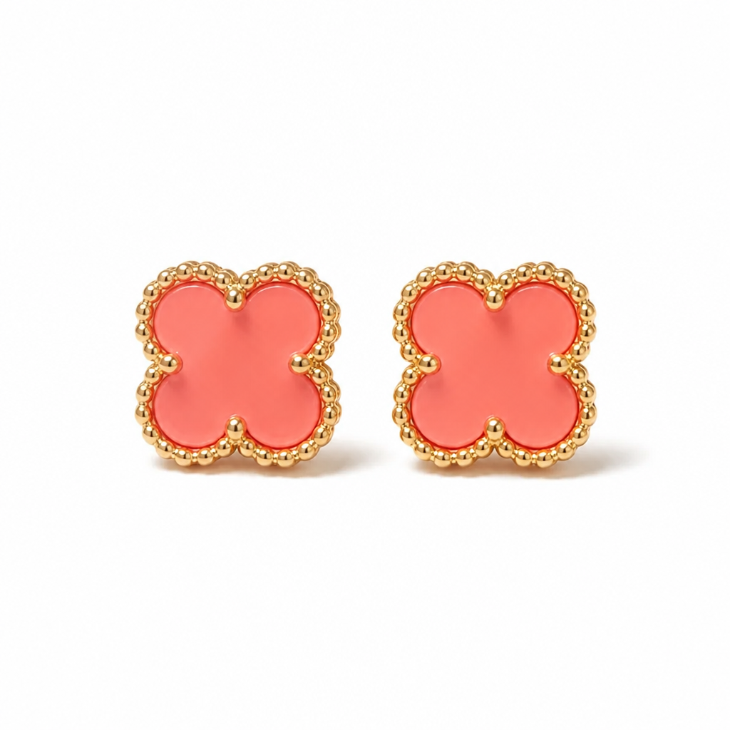 Designer-Inspired Gold-Filled Clover Earrings Set