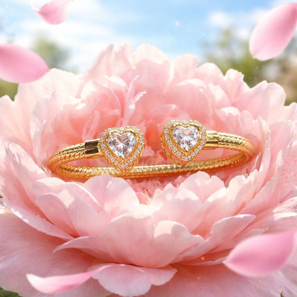 Heart's Embrace Gold Bracelet