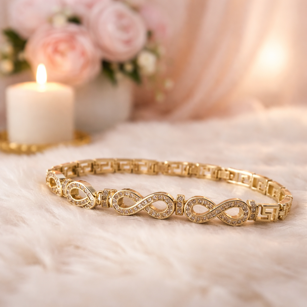 Infinity Gold-Filled Crystal Bracelet