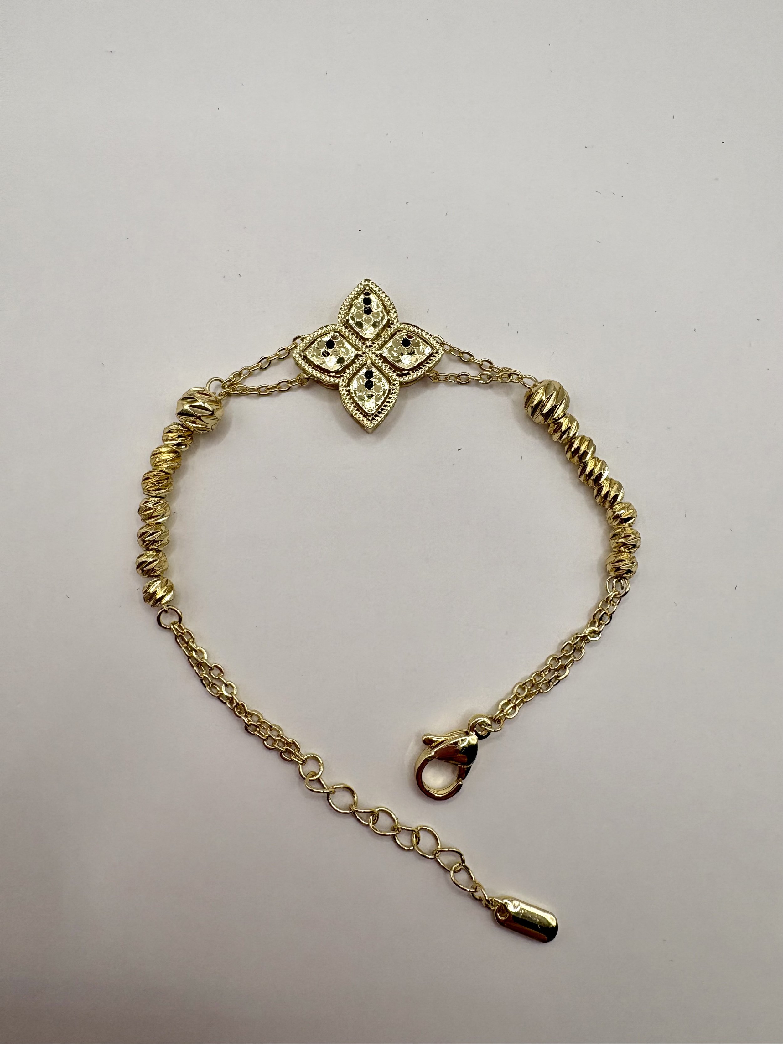 Designer-Inspired Gold-Filled Floral Elegance Bracelet