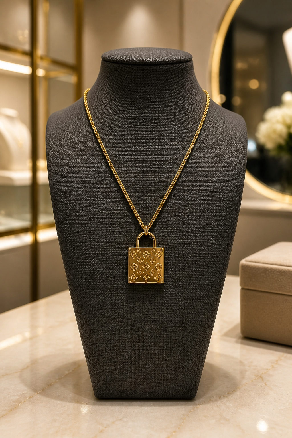 Designer-Inspired Luxury Lock Pendant Necklace