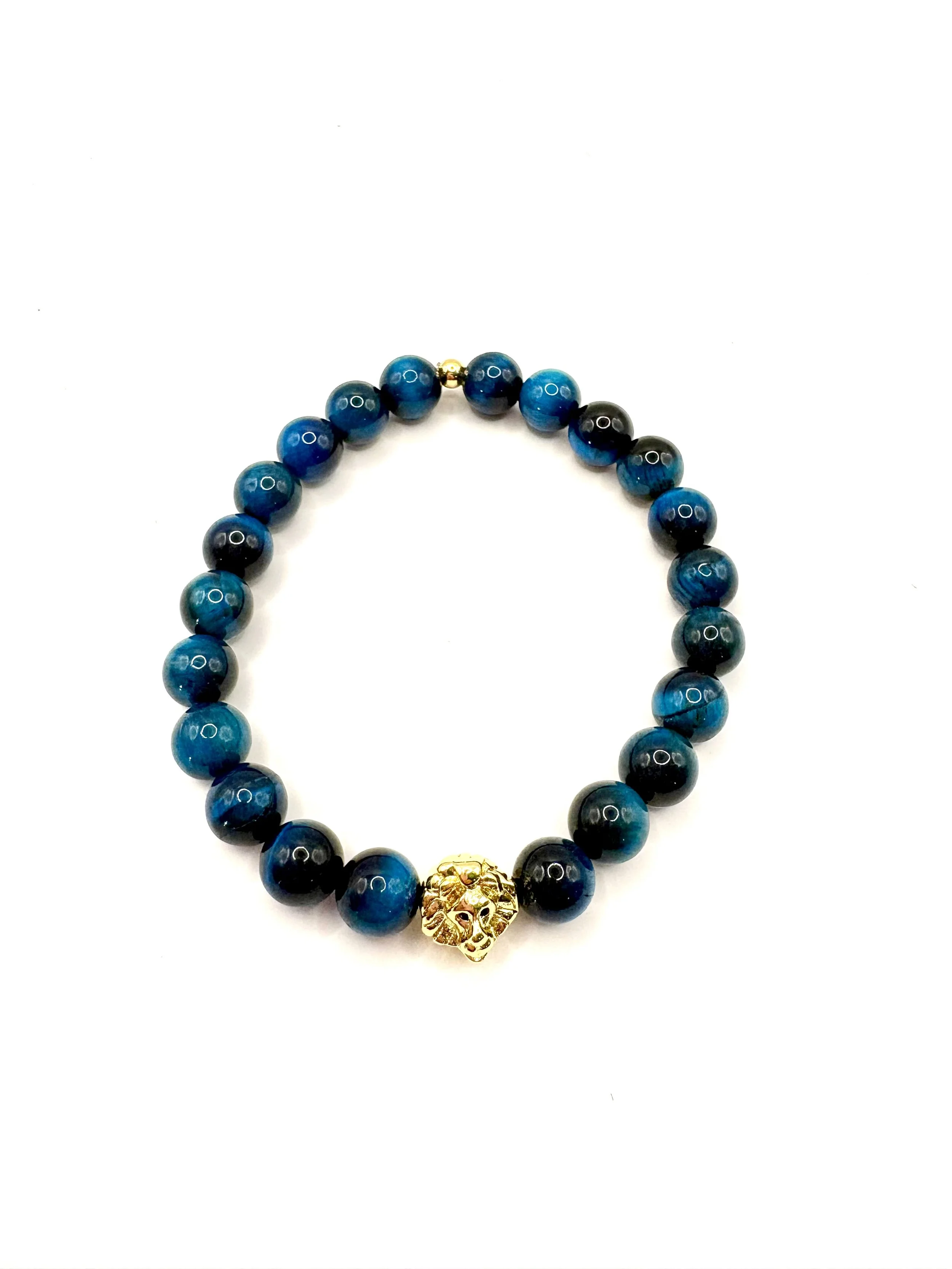 Majestic Teal Lion's Eye Bracelet
