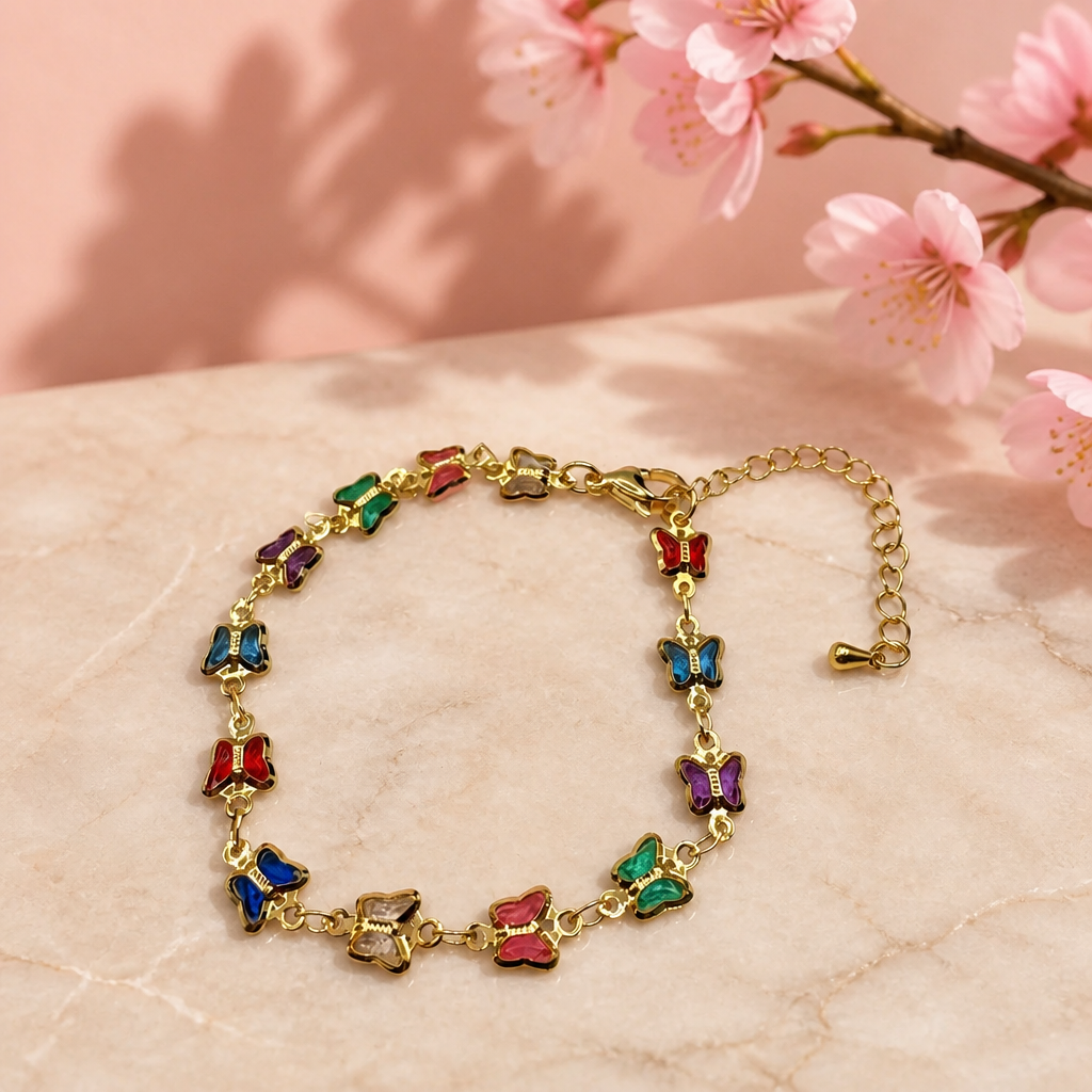 Butterfly Bliss Multicolor Charm Bracelet