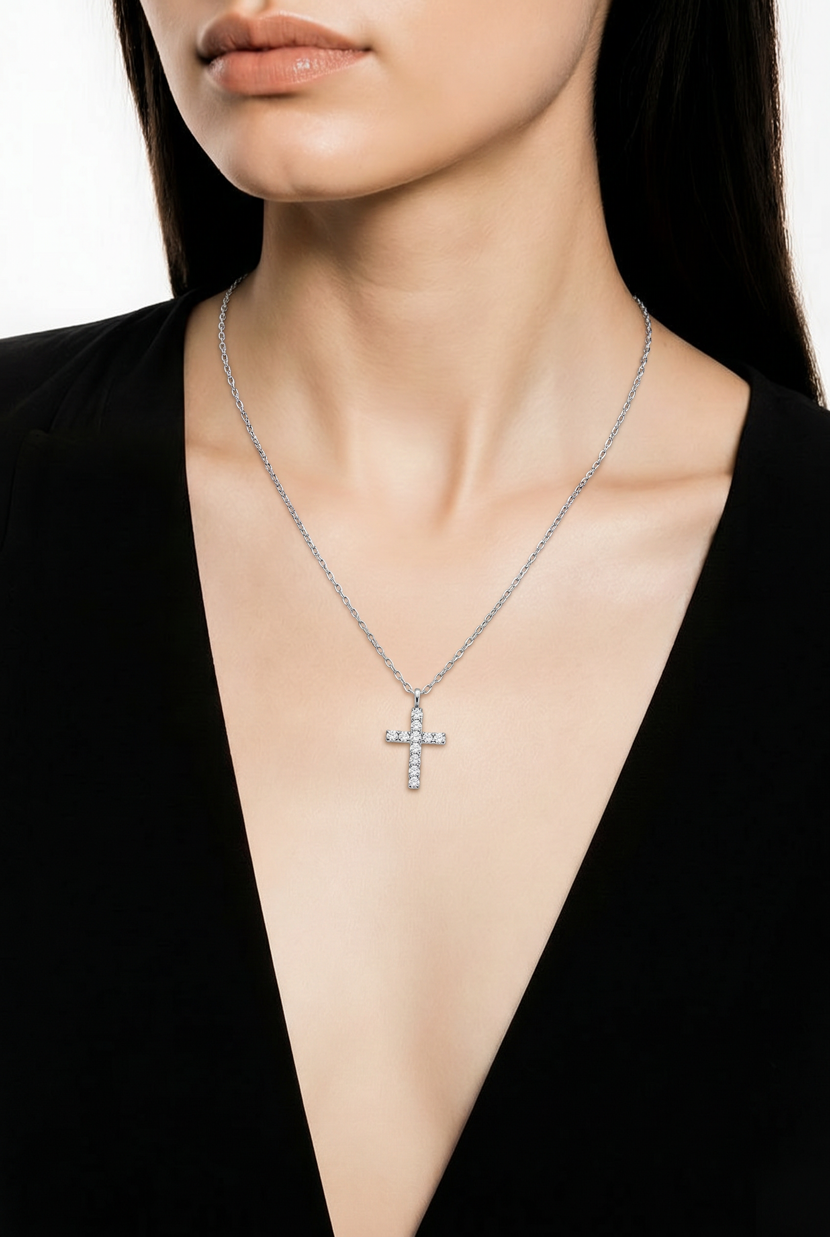 Crystal Cross Pendant Necklace
