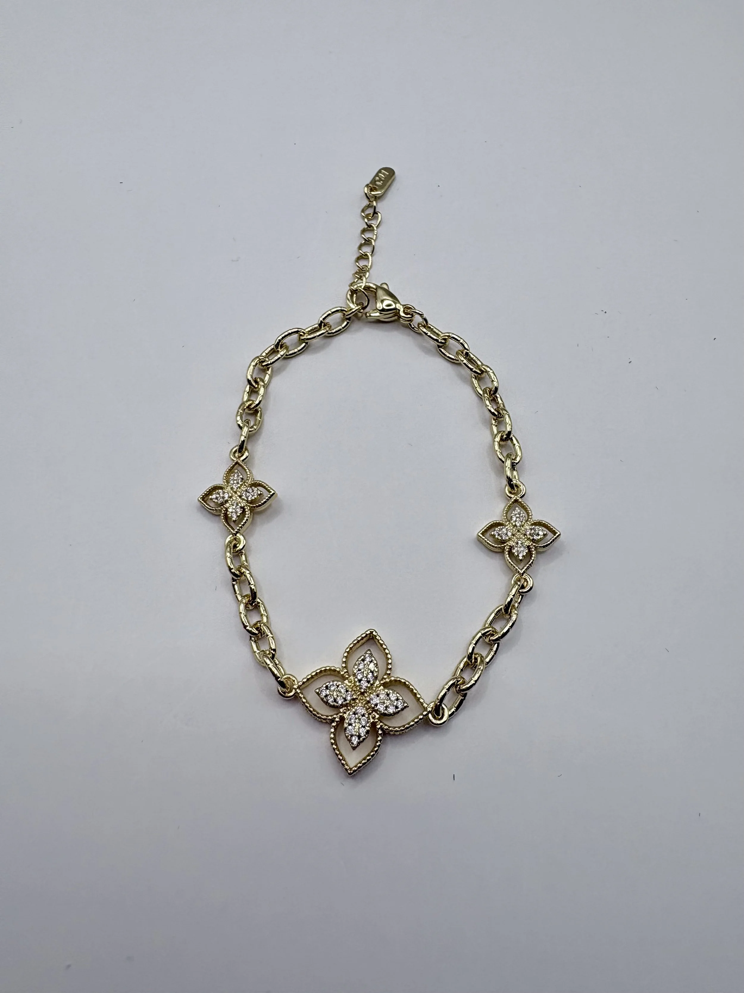 Designer-Inspired Floral Elegance Gold-Filled Bracelet