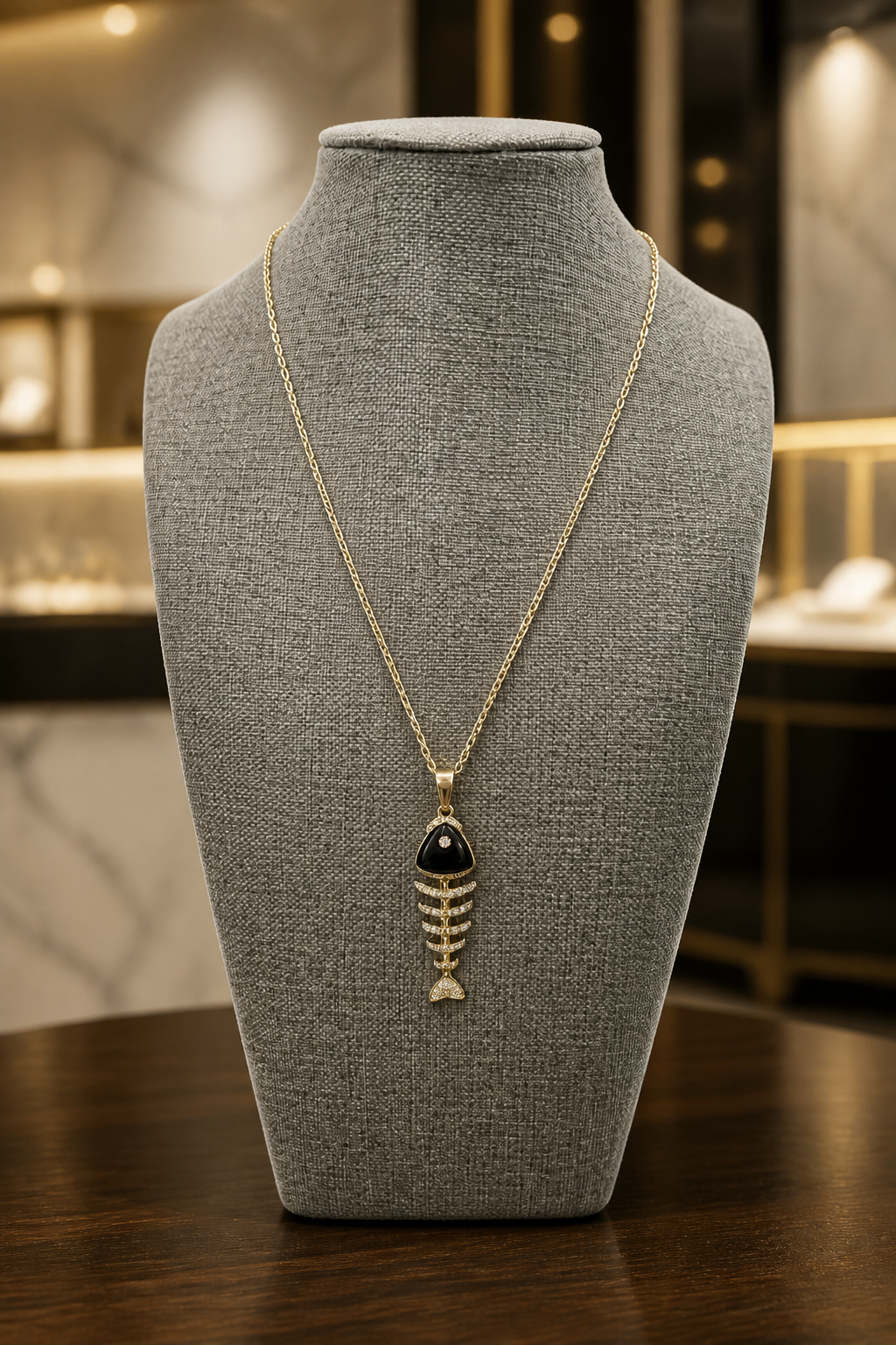 Exquisite Fishbone Pendant Necklace