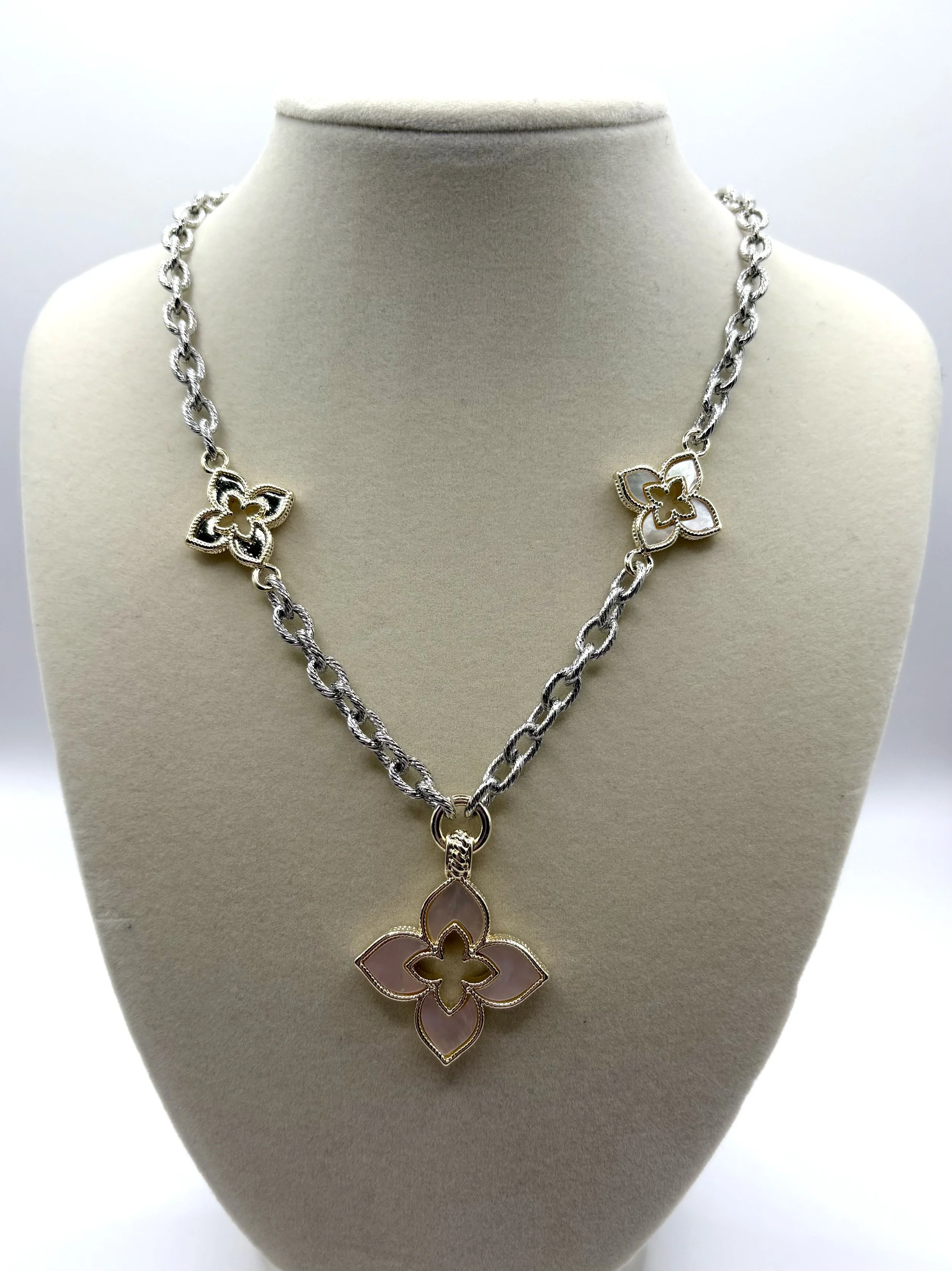 Designer-Inspired Floral Charm Necklace