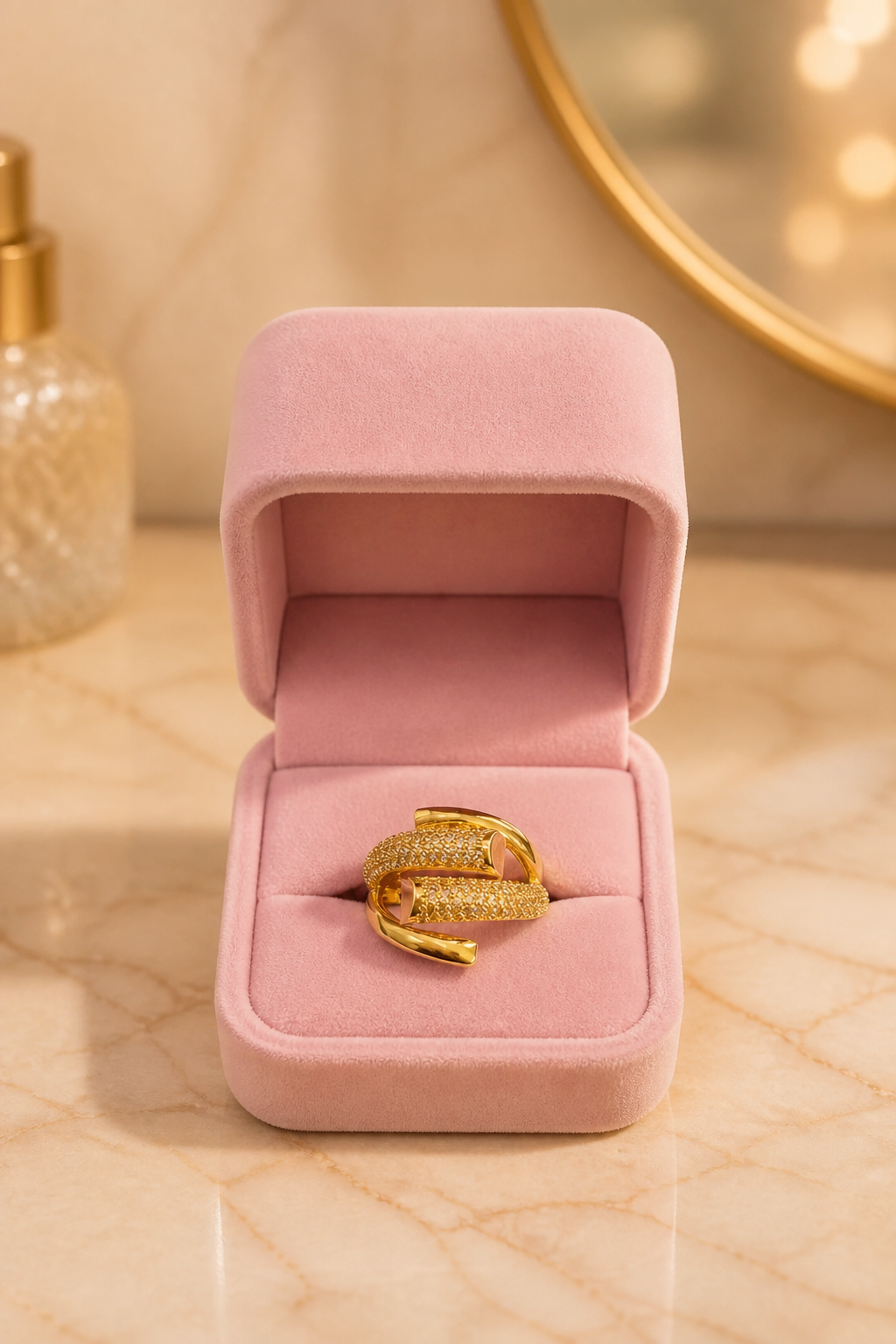 Gold-Filled Crystal Ring