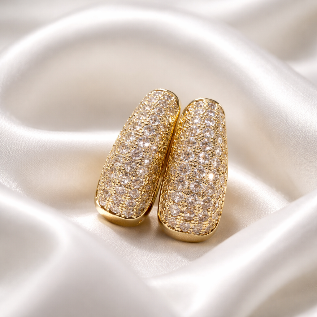Elegant Gold Crystal Earrings