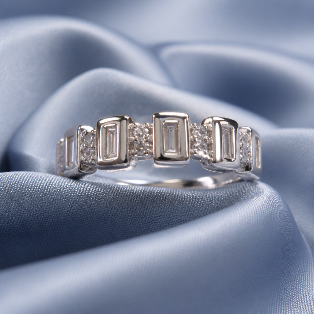 Radiant White-Gold Filled Cubic Zirconia Ring