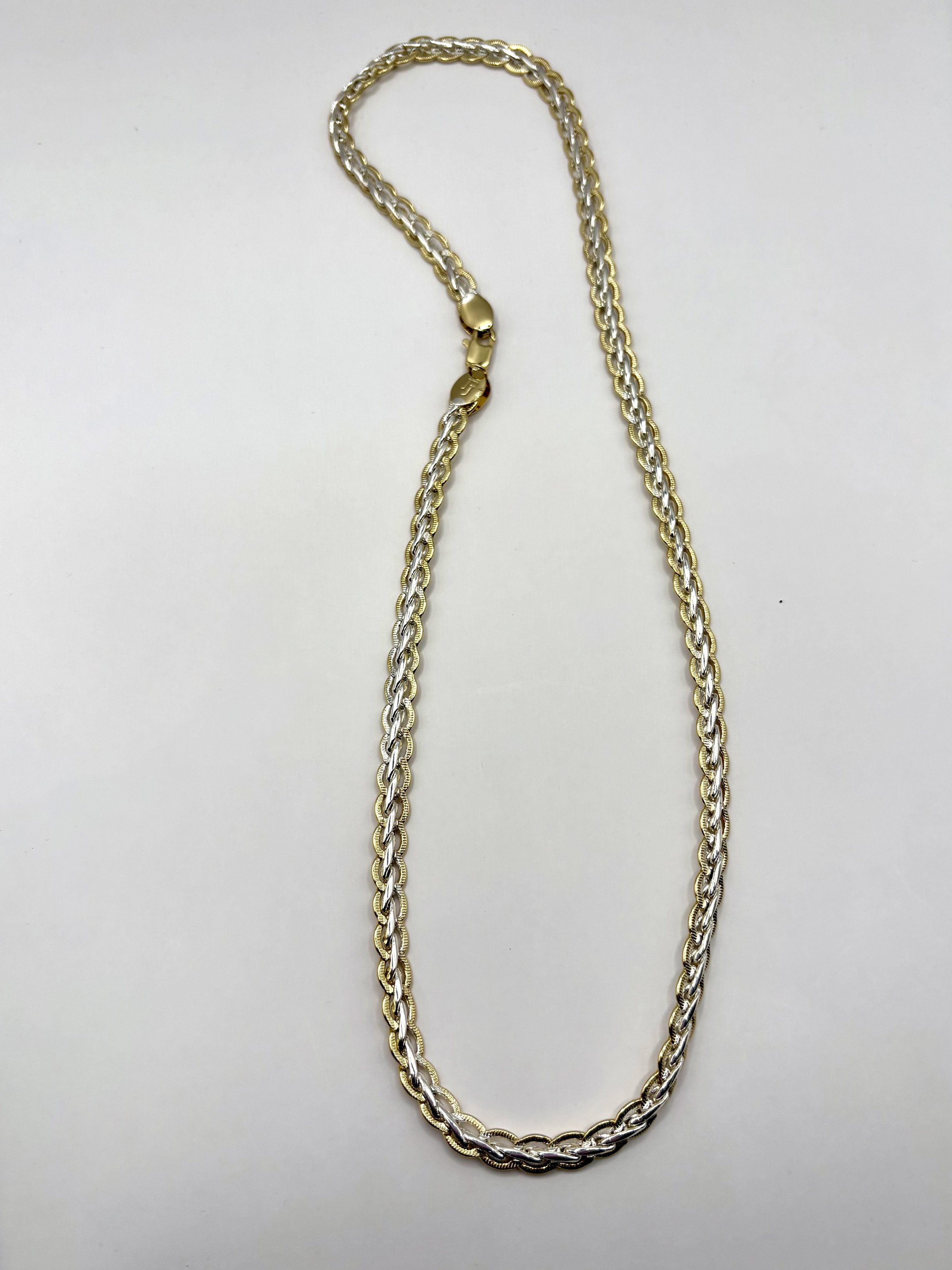 Two-Toned Wheat Chain Necklace