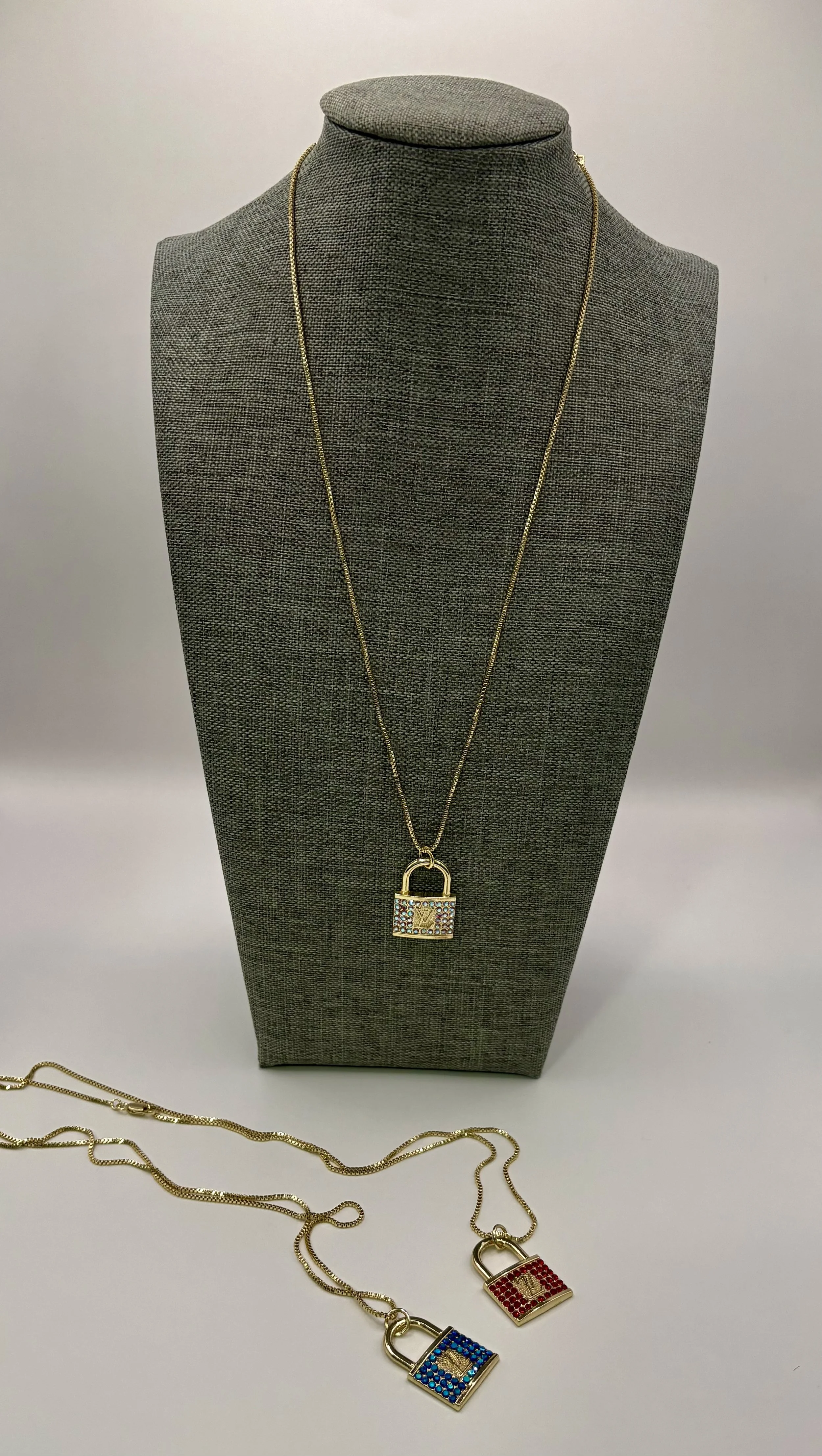 Dazzling Designer-Inspired Padlock Pendant Necklace