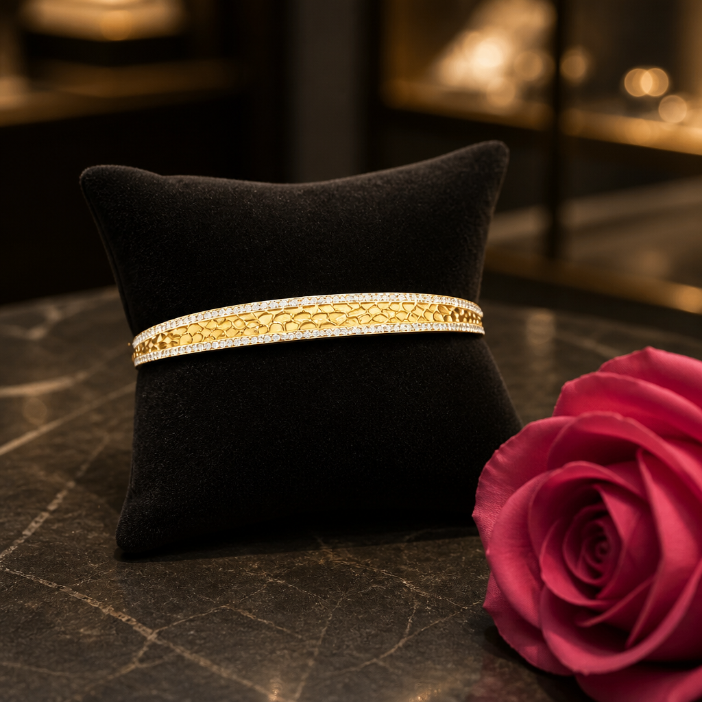 Exquisite Gold-Filled Serpentine CZ Bracelet