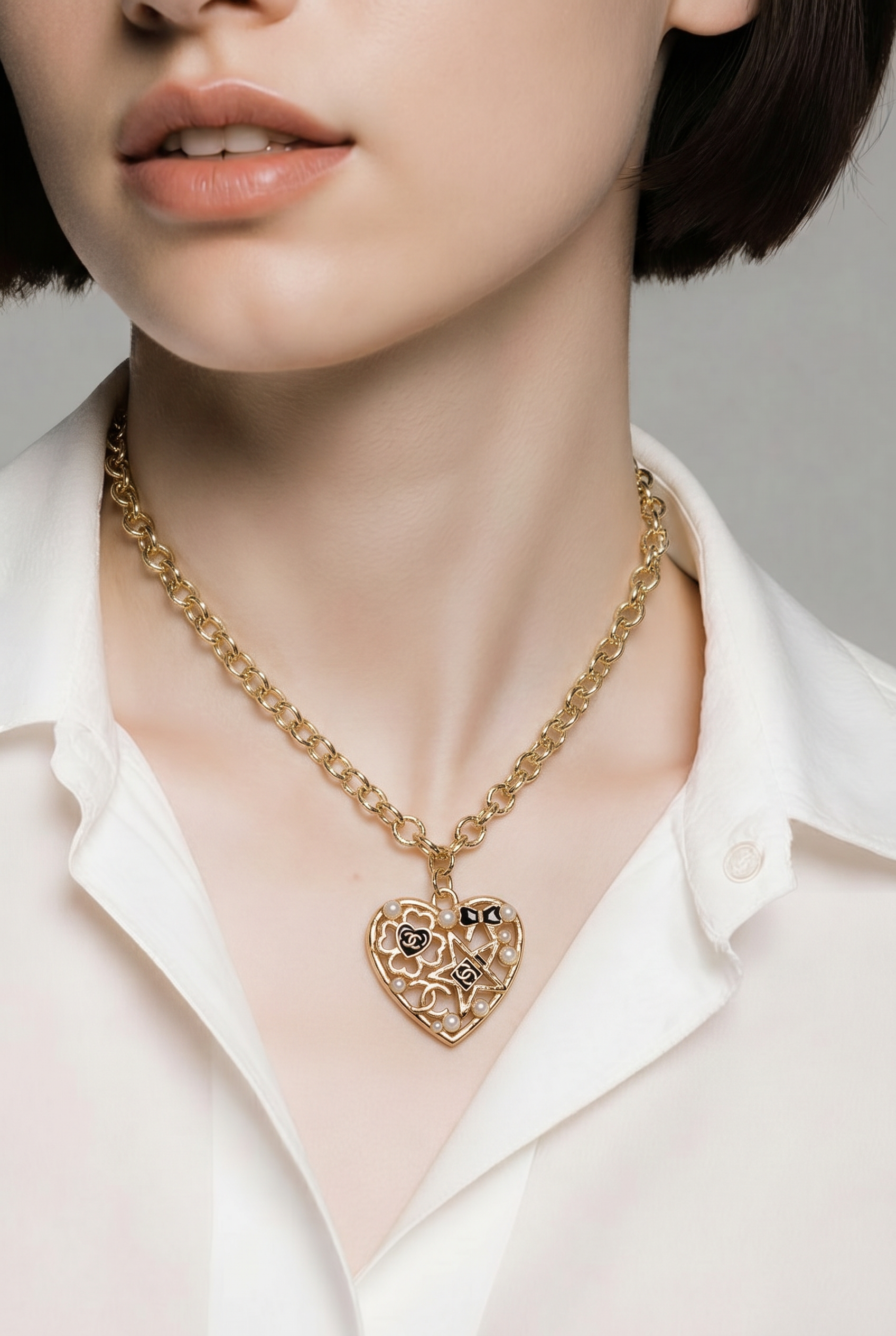 Gold Heart Charm Necklace