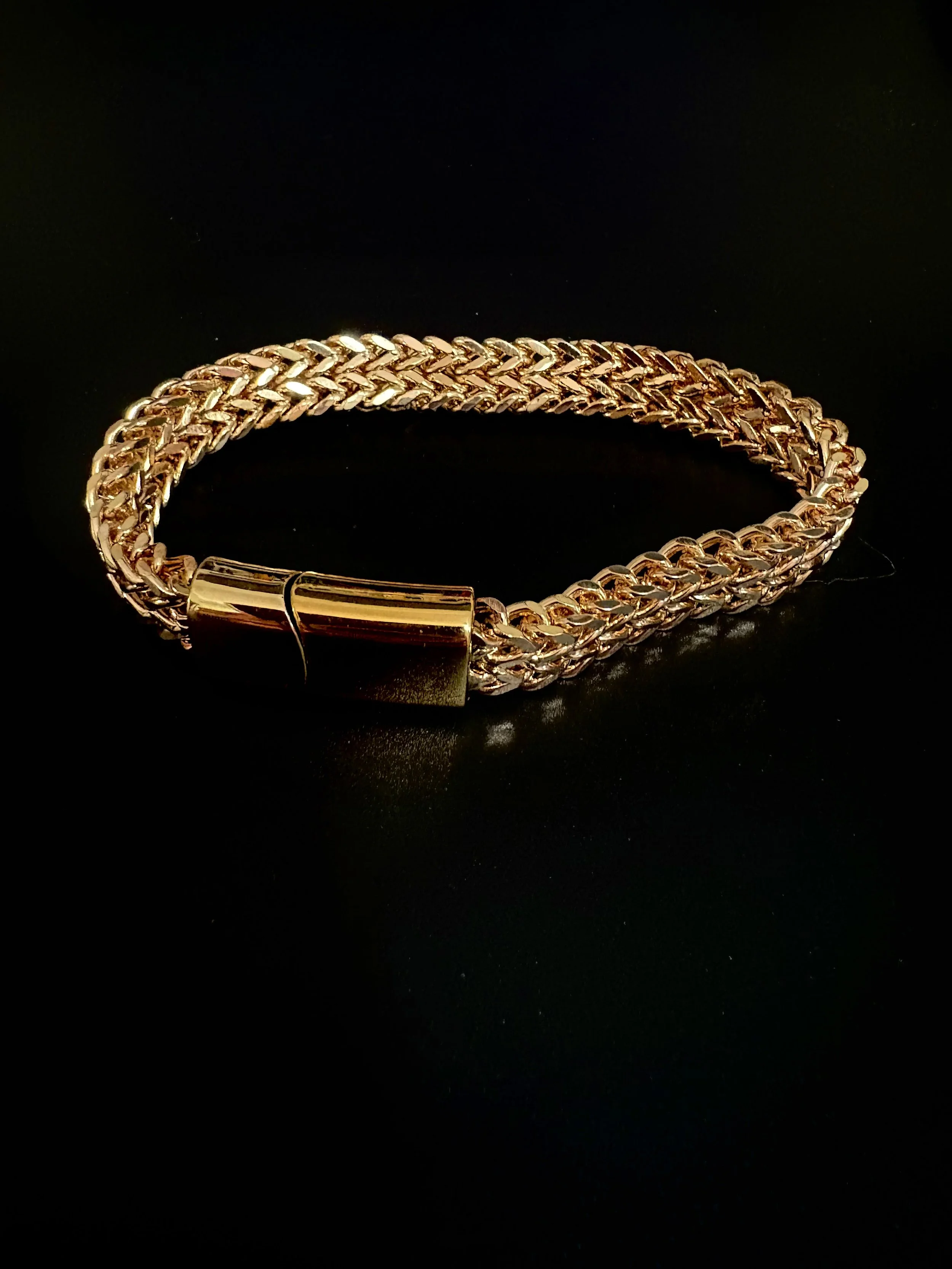 Sleek Stainless Steel Woven Bracelet