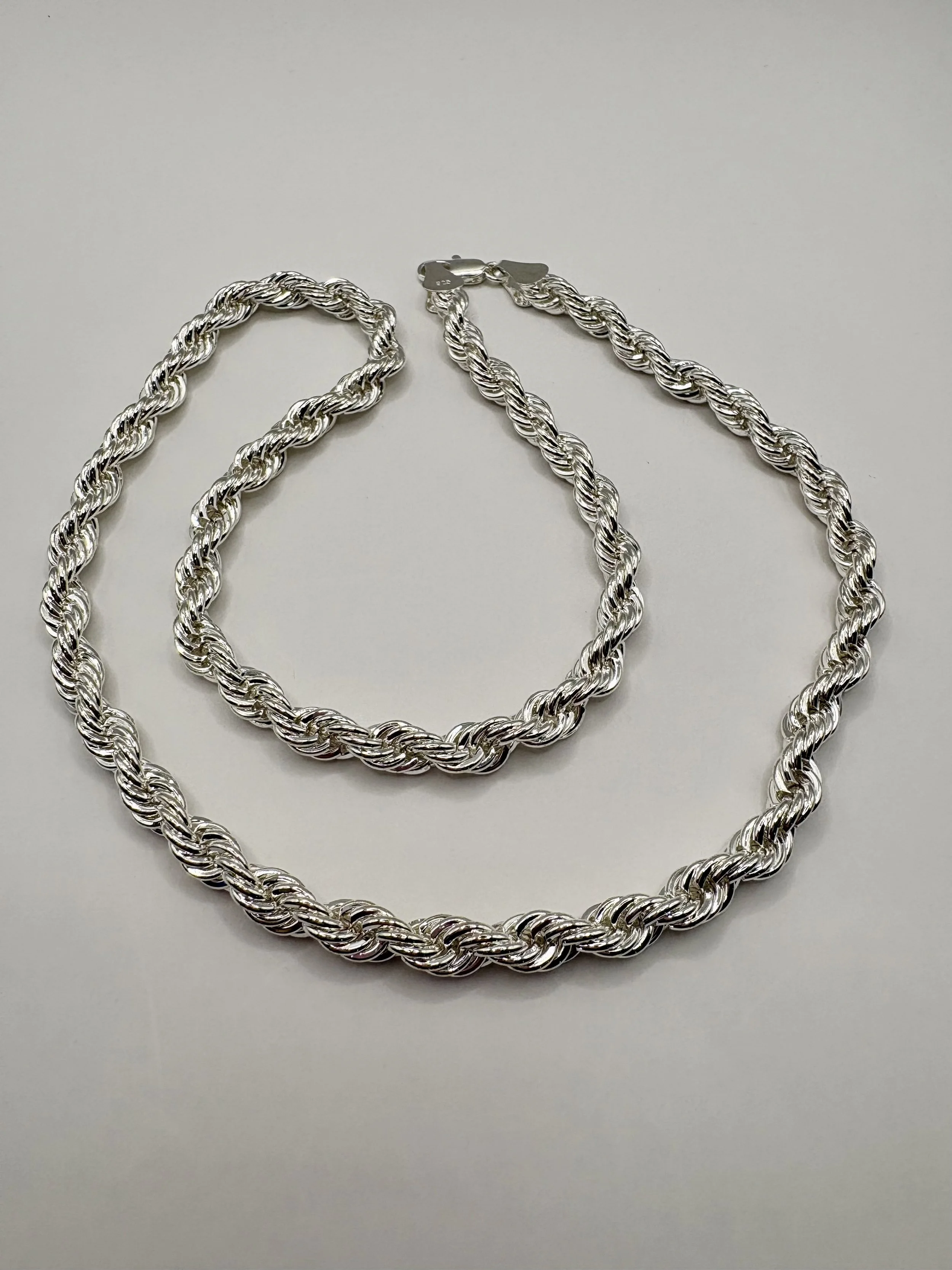 Sterling Silver Rope Chain Necklace