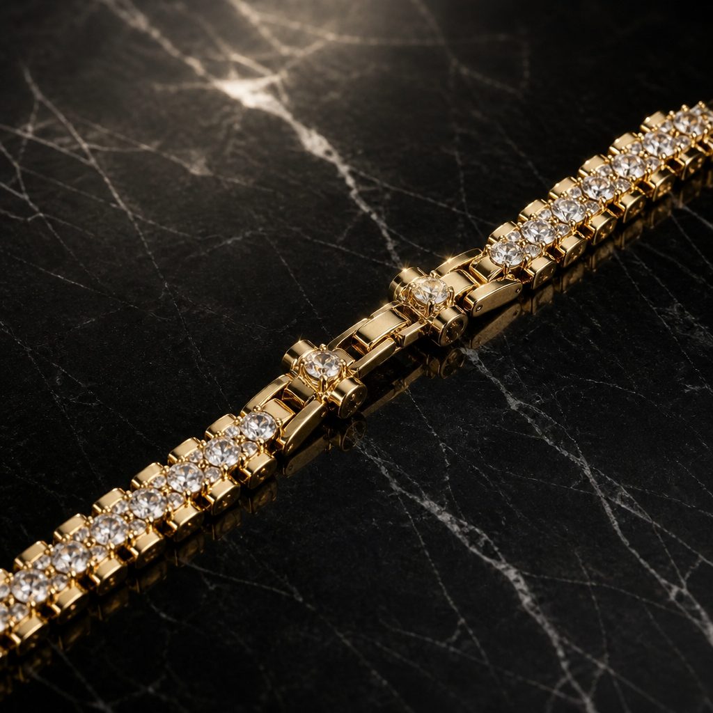 Luxe Gold Crystal Tennis Bracelet