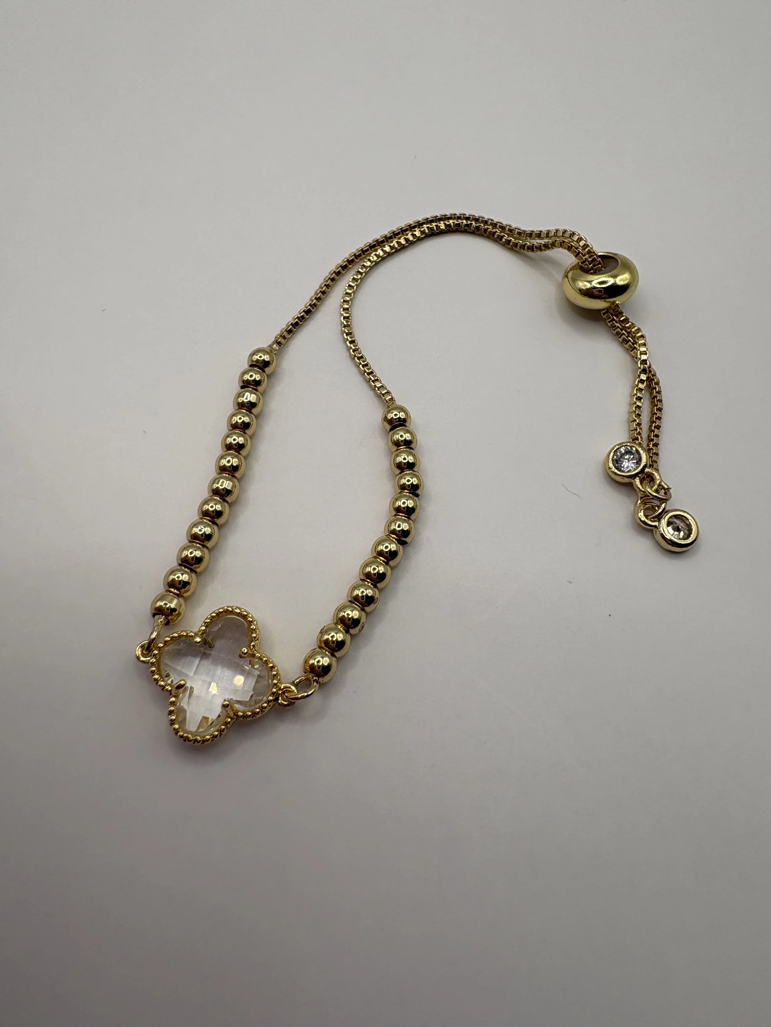 Designer-Inspired Gold Clover Charm Bracelet