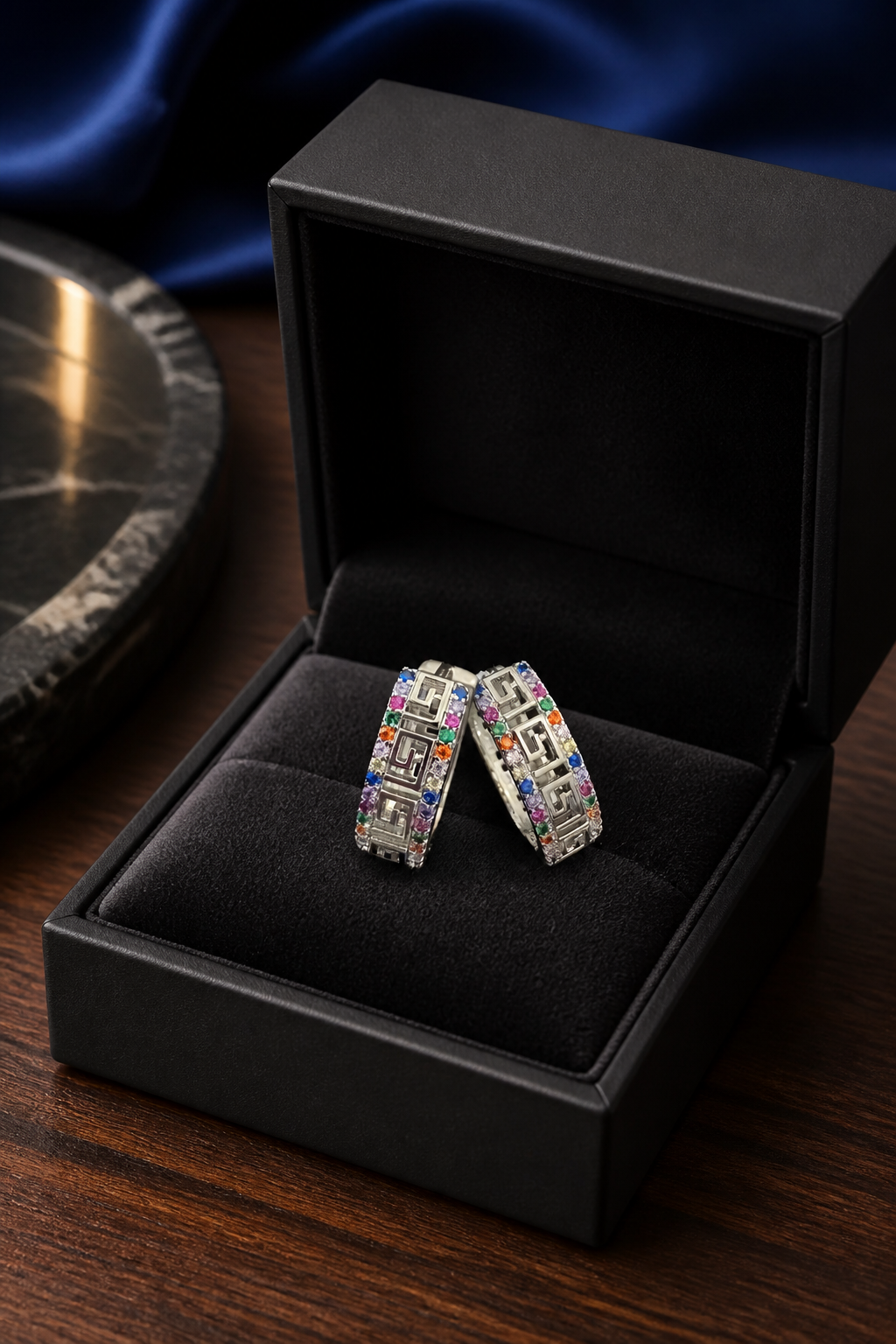 Geometric Gold-Filled Multicolor Gemstone Earrings