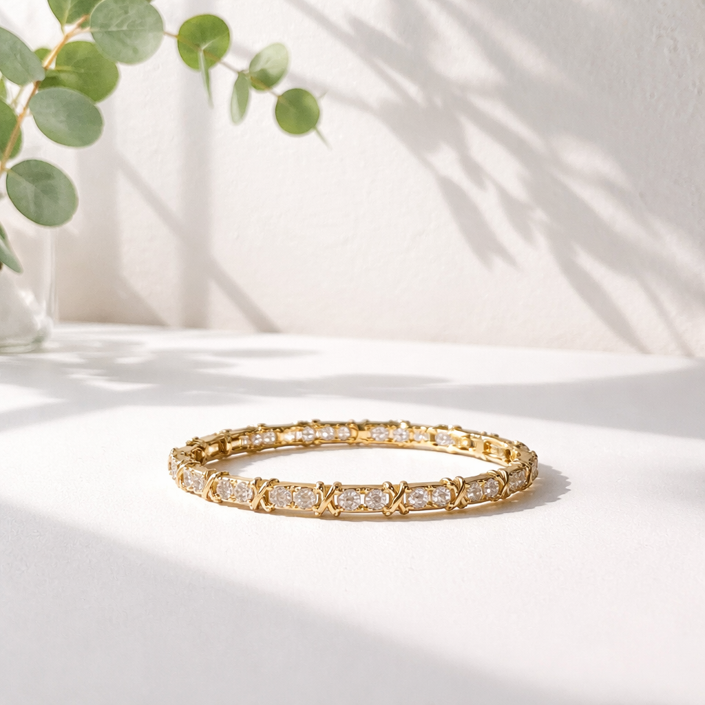 Gold-Filled Cubic Zirconia Tennis Bracelet