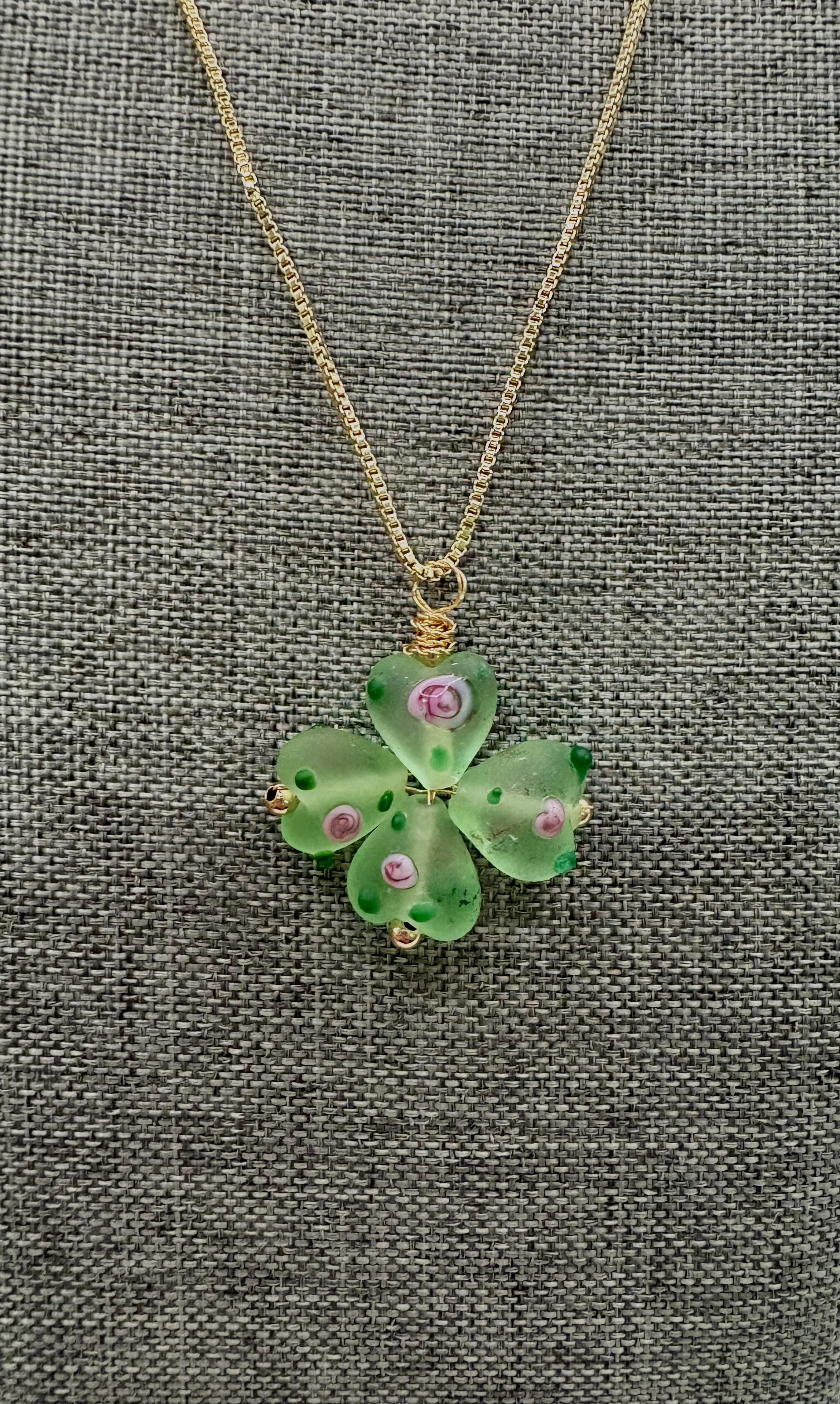 Handcrafted Floral Glass Necklace