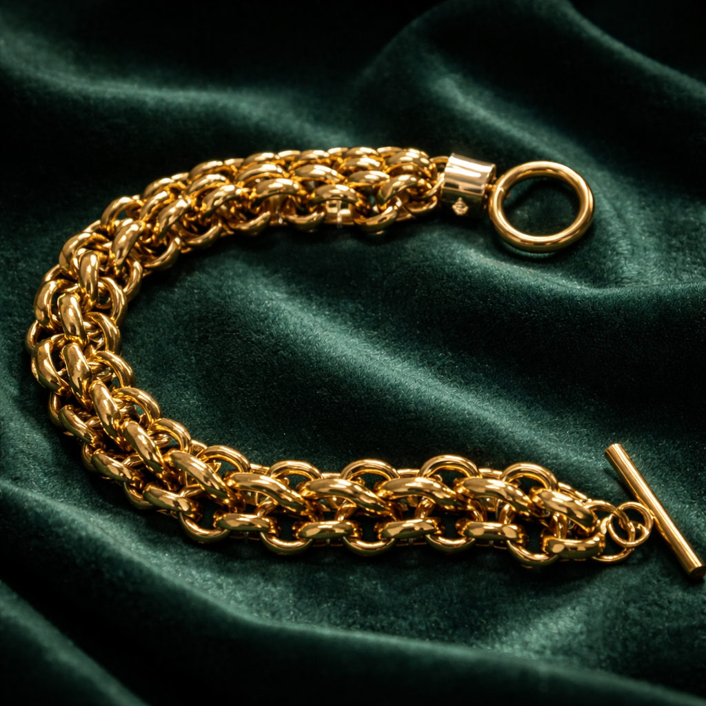 Luxurious Gold Rope Chain Bracelet