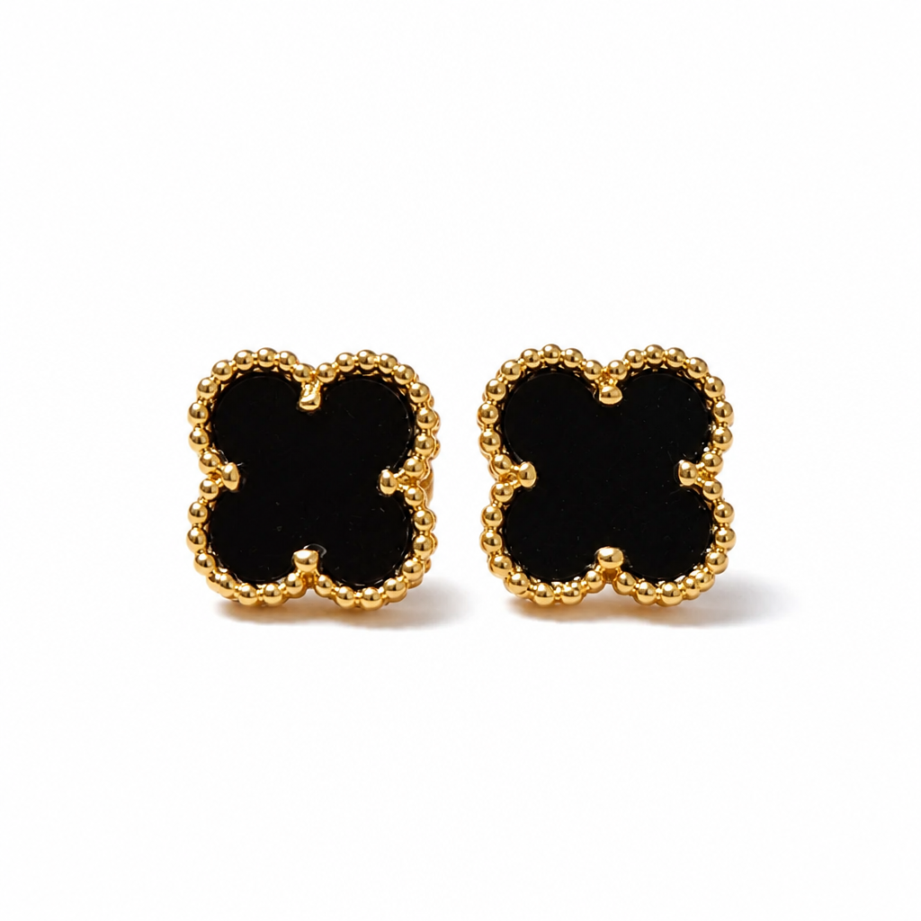 Designer-Inspired Gold-Filled Clover Earrings Set