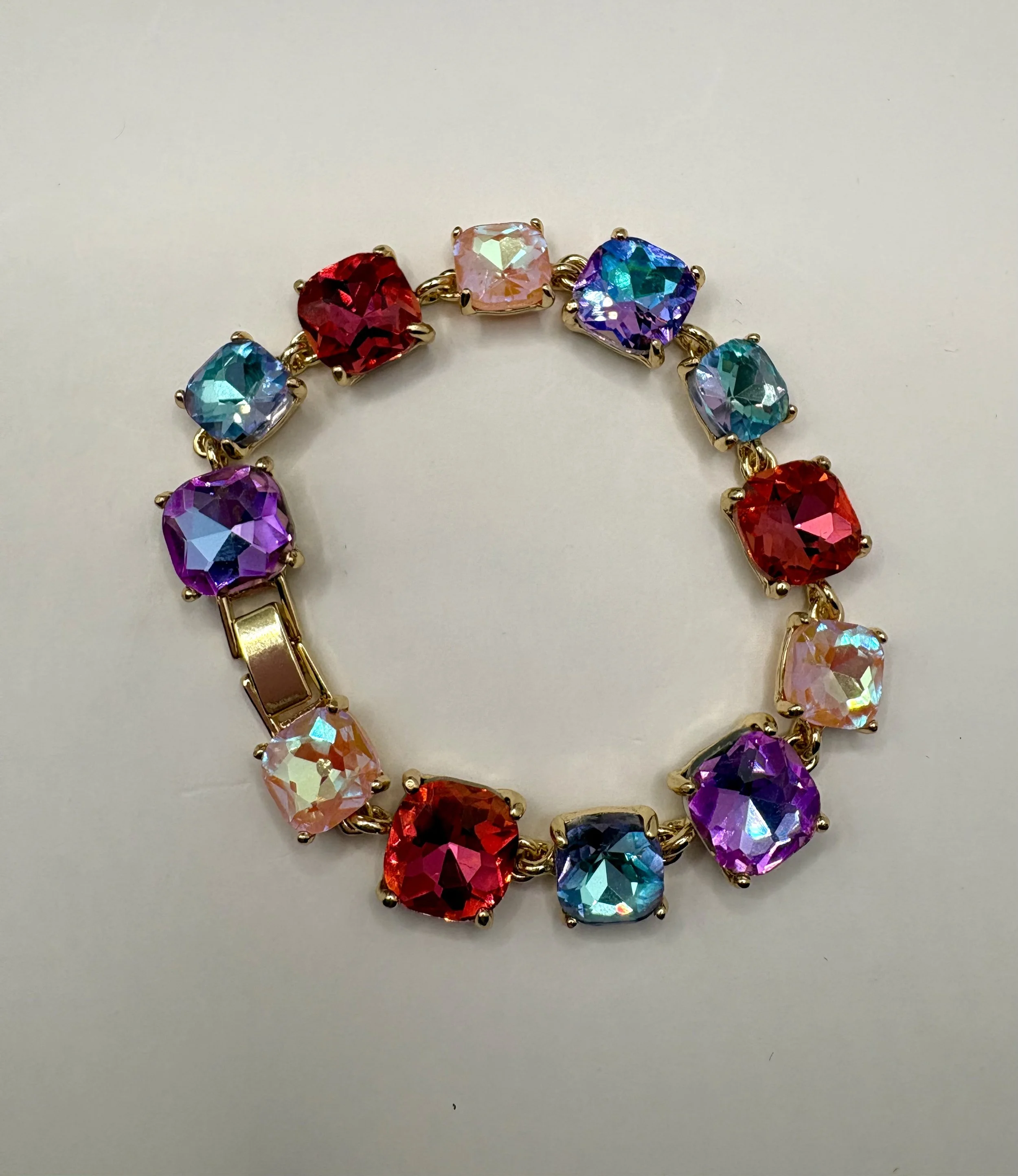 Rainbow Elegance Crystal Bracelet Set