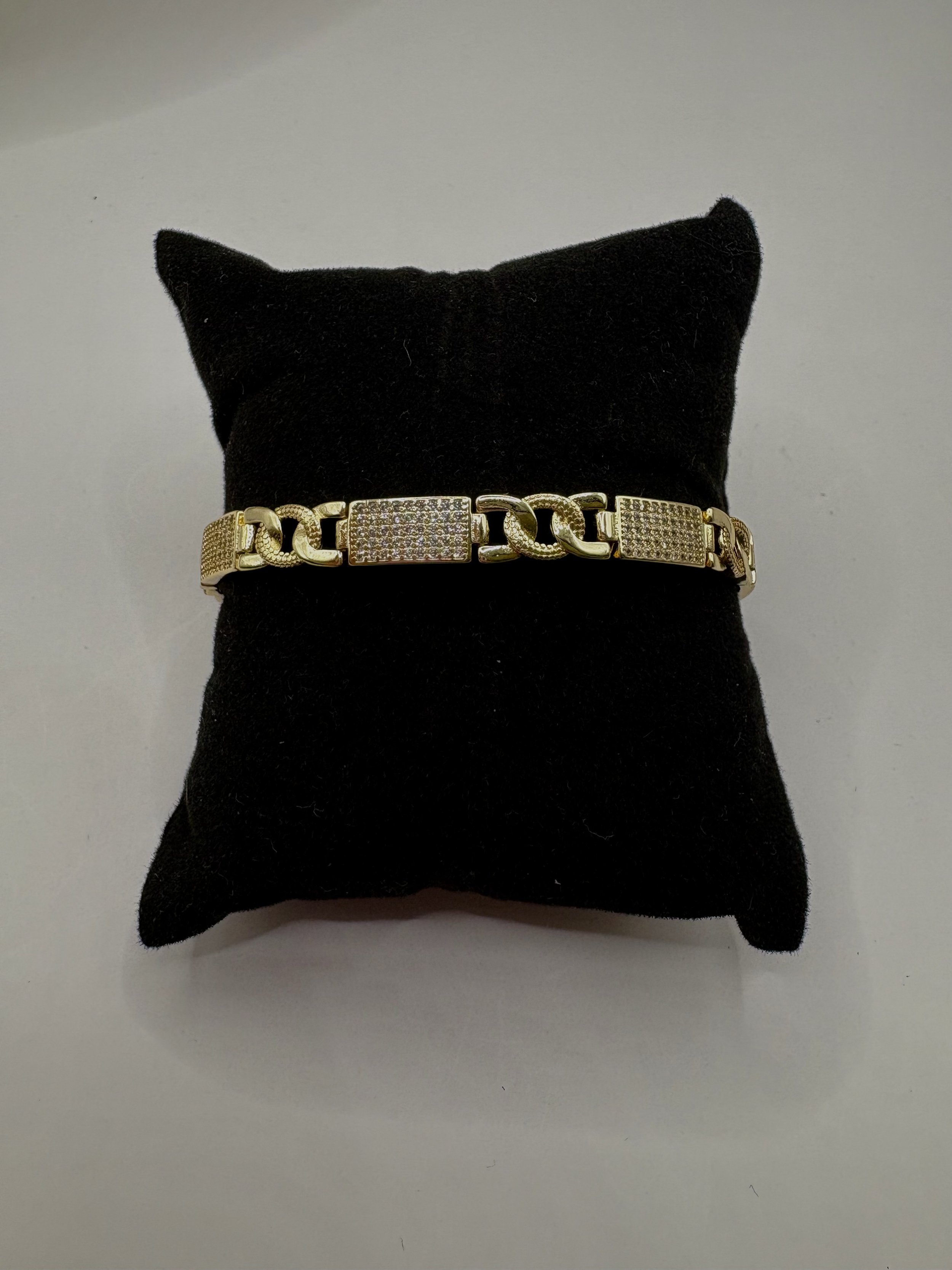 Gold-Filled Link Bracelet with Cubic Zirconia